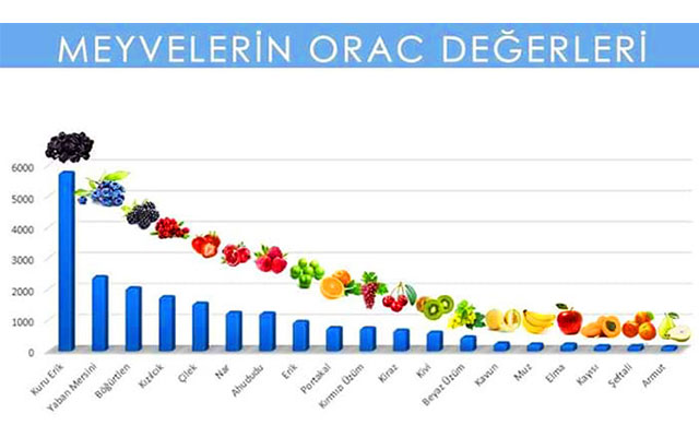 meyvelerin orac değerleri